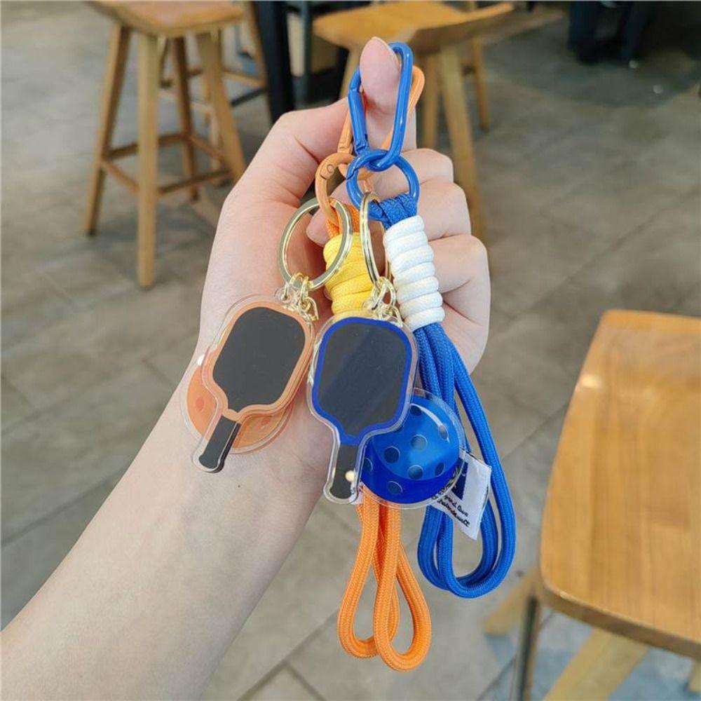 Detachable Pickleball Racket Pendant Acrylic Fitness Series Pendant  Bag Accessories