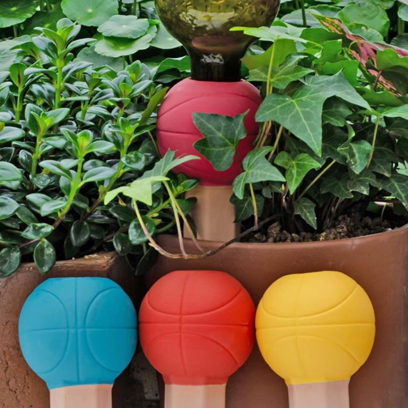 4Pcs Plant Self Watering Spikes Basketball Plant Watering Globes Insert Terracotta Watering Spikes Automatic Plant Waterer