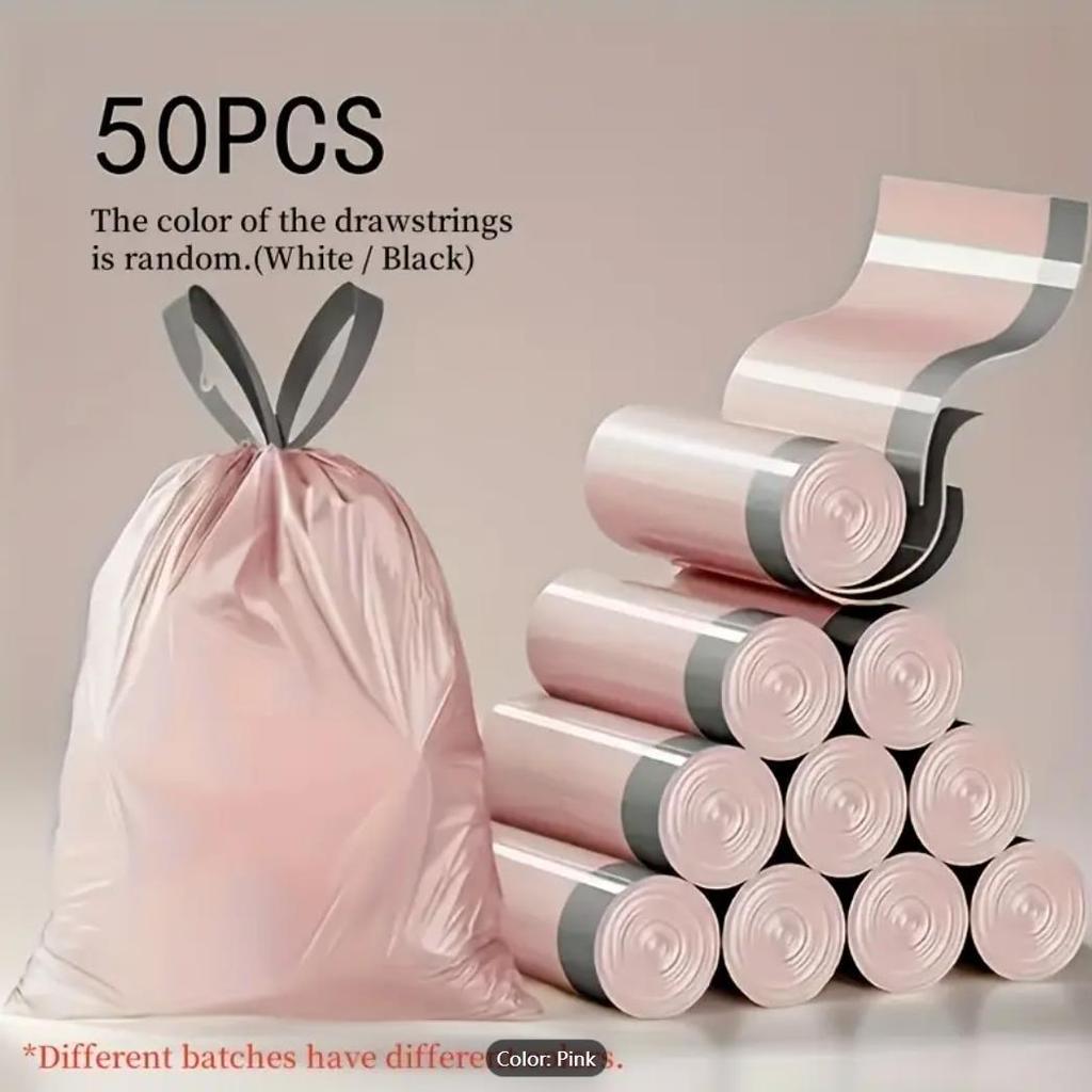 4 Gallon Durable Drawstring Trash Bags - Thick, Tear-Resistant, Large Size for Household Use