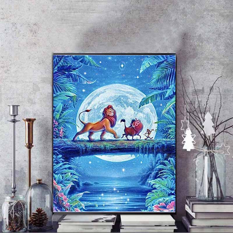 Disney 5D DIY Diamond Painting Hakura Matata Illustration From The Lion King Embroidery Mosaic Cross Stitch Home Decor Gift Craft