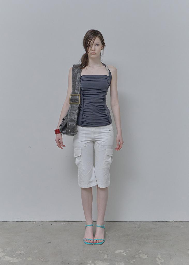 Pilse Low Capri Cargo Pants, White