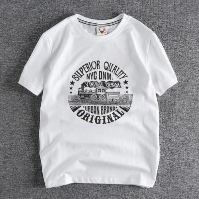 Retro American Shortsleeved Motorcycle Pattern 100 Cotton Casual Sports Mens Tshirt Fashionable and Simple Design S