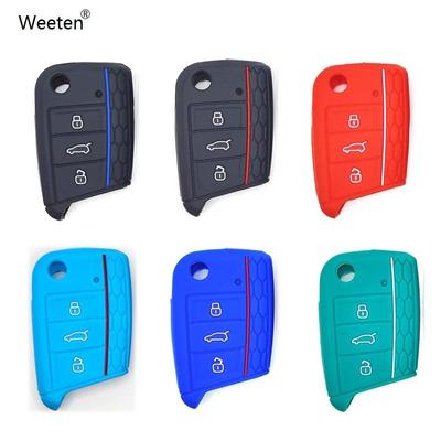 3 Button Silicone Car Key Cover Case for VW Golf 7 Mk7 Skoda Octavia A7 Key Portect Case