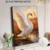 Framed Pearl Bead Painting Kit Elegant Swan Sunset Landscape DIY Shiny Canvas Art Creative Handmade Craft for Desk Decor Gift