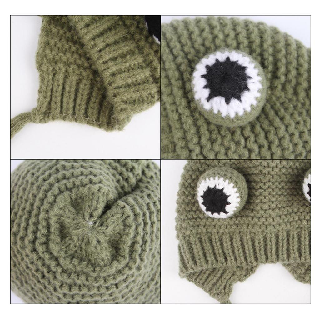 Funny Knitting Hat for Small Dogs Cartoon 3D Big Eyes Puppy Costume Hat Lovely Tiny Top Hat Headgear Cap for Teddydogs