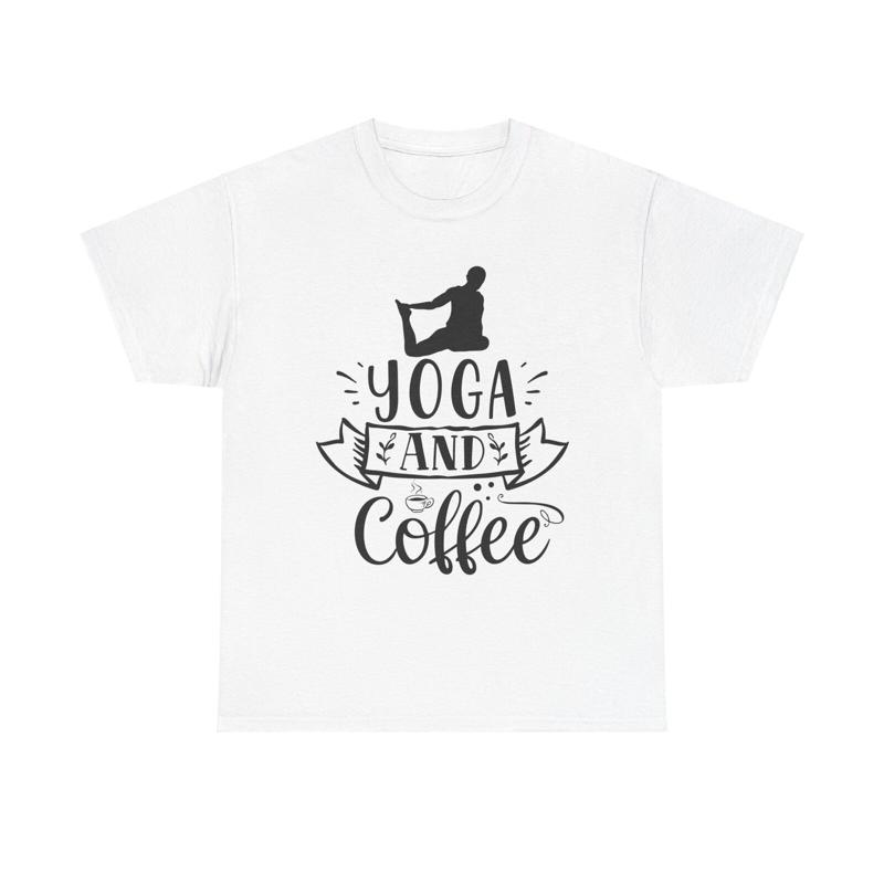 Yoga And Coffee T Shirt Fitness Workout Gym Zen Meditation Caffeine Lover