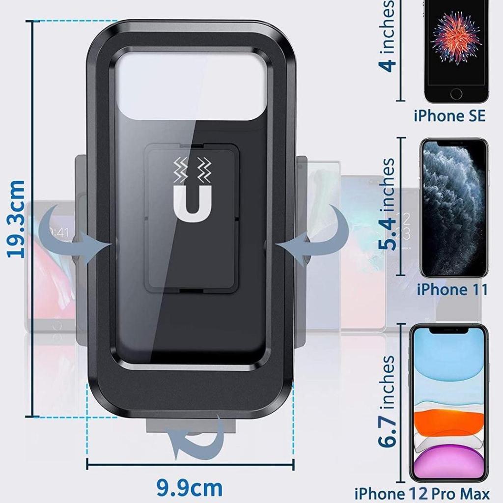 Waterproof Motorcycle Bicycle Mobile Phone Holder Universal GPS 360 ° Rotation Adjustable Motorcycle Mobile Phone Holder