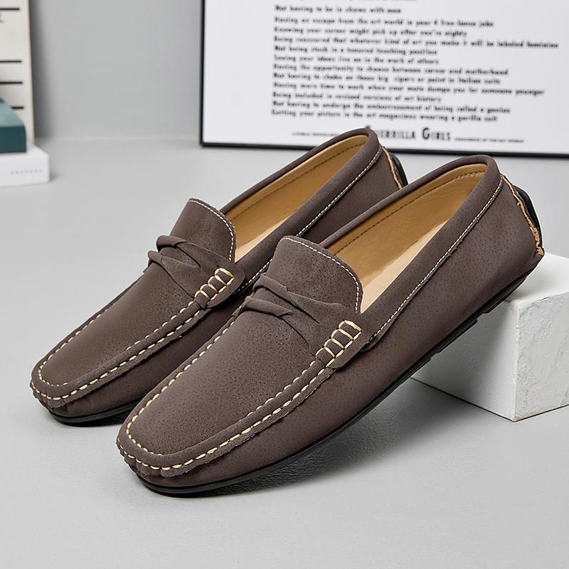 Fashion Simple Fashionable All - Match Men Handmade Casual Loafers Soft Soled Comfortable Non Slip Casual Large Bean Shoes Sizes 38-49