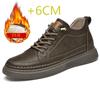 Luxury Brand Elevator Shoes Male Sneakers Leather Fashion Casual Heighten Shoes 6cm Thick-soled Non-slip Cowhide Business Shoes