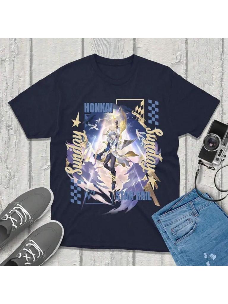 Sunday Honkai Star Rail Print Women T-Shirt Sunday Graphic Short Sleeve Tee Shirt Hot Game Streetwear Unisex Clothing Top Y2k
