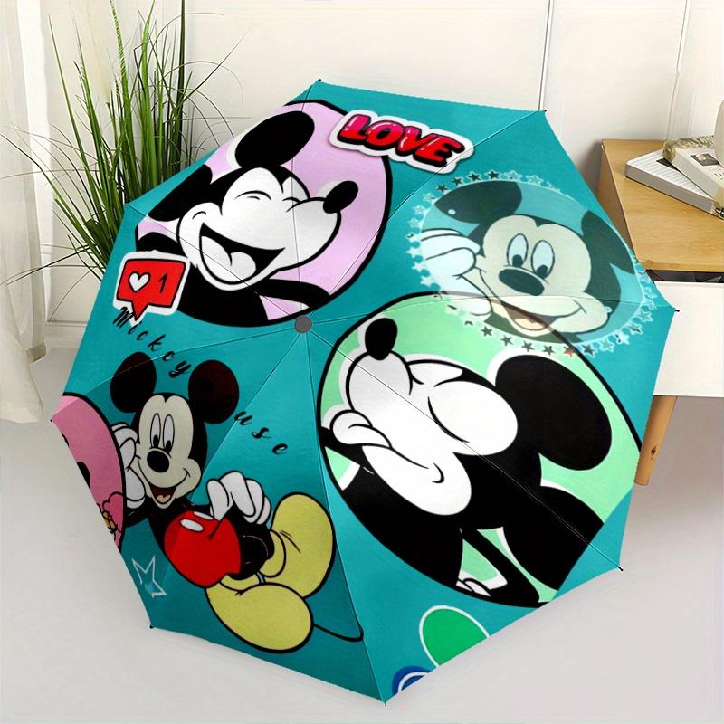1pc Mickey Mouse Love Automatic 3-Fold Umbrella Design, Cute Cartoon Pattern, Portable Outdoor Umbrella, Perfect, Holiday Gift for fans.D067