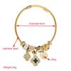 Stainless Steel Bow Heart Geometric Diamond Bracelet - Versatile, Fresh, and Beaded for Women