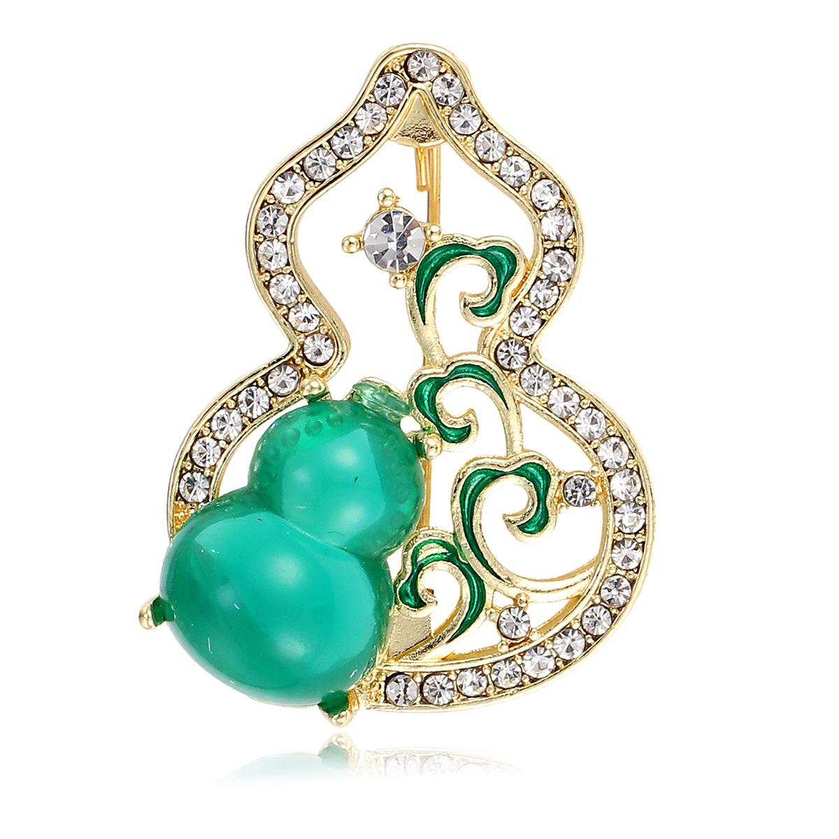 

Брошь Двойная тыква-горлянка: Элегантная женская креативная брошь в национальном стиле, идеально подходящая для пальто и костюмов.