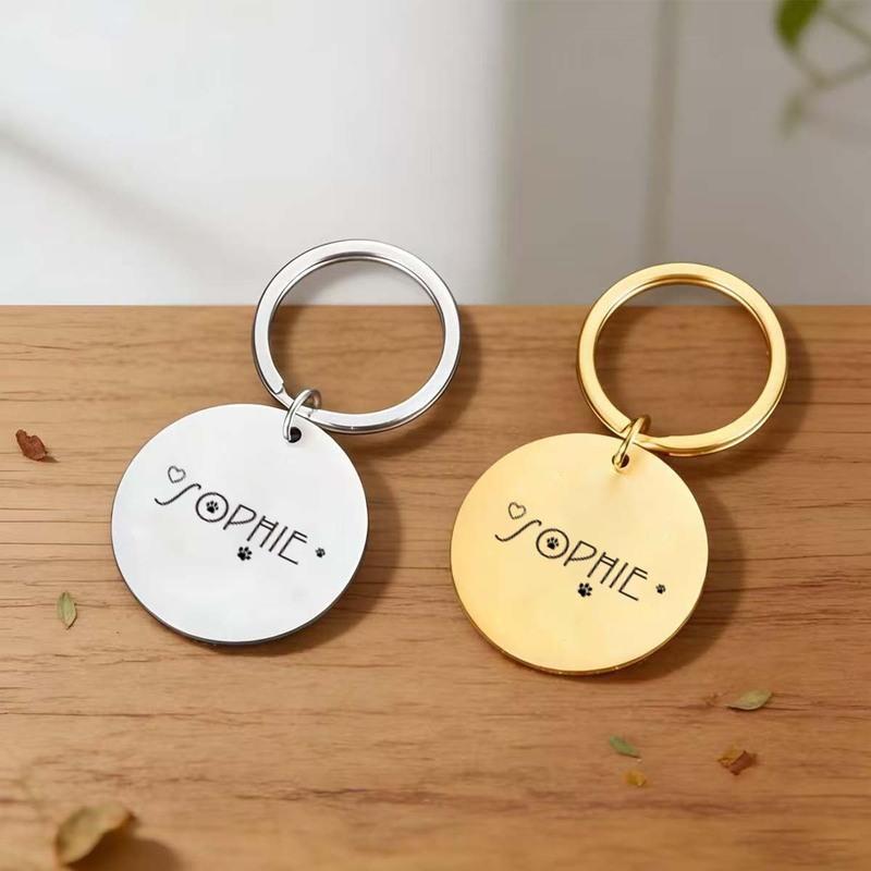Engravable Stainless Steel Pet ID Tag - Shiny, Anti Loss, Lightweight, Cat Collar, Hanging Tag, Durable, Engraved Pet Nameplate,