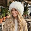 Plush Curly Faux Fur Bucket Hat Face Slimming Snow Hat Warm Fisherman Cap  Daily Wear