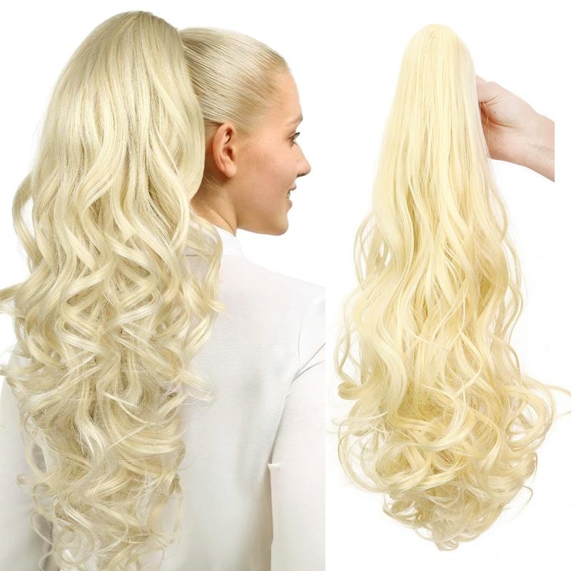 Ponytail Extension 26 Inch Claw Clip Ponytail Extension Long Wave Ponytail Extensions for Women Fluffy Natural Synthetic Hairpiece for Daily Use