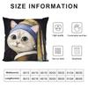Art Cat Cute Cushion Cover Plush Fabric Soft Double-Sided Printed Sofa Warm Winter Home Child Gift Pillow Case