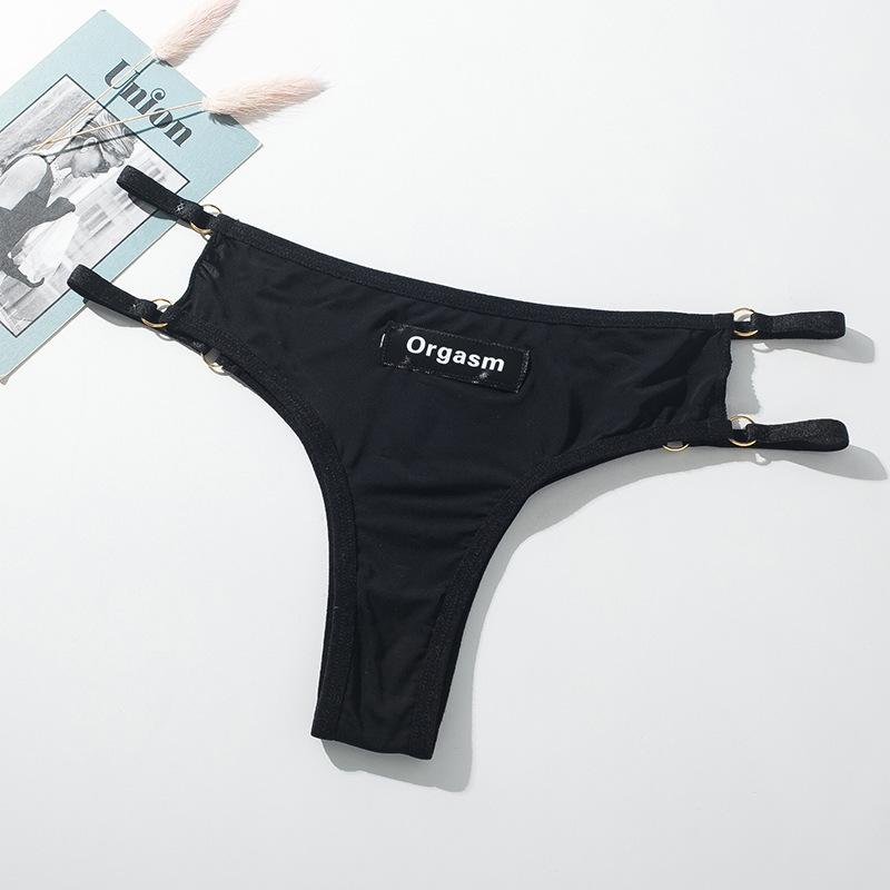 

Стринги Alphabet женские спортивные фитнес-стринги Traceless Tide Metal Hollow Sexy Hottie T-BACK большого размера L (120-70 kg)