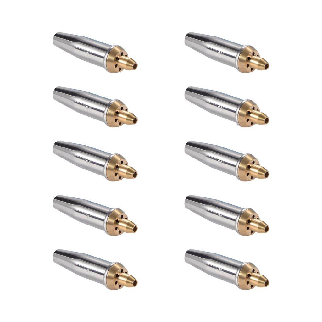 10Pcs Gas Cutting Nozzle Cutting Torch Tip Temperature Resistance Fast Cutting Isobaric Cutting Nozzle Attachment