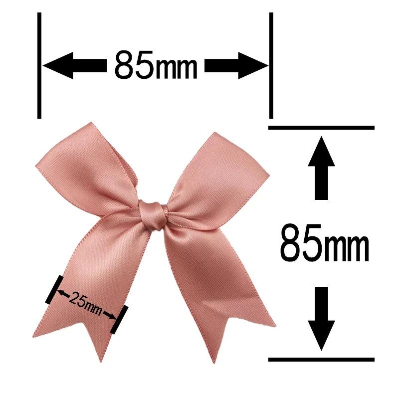 50pcs/bag 85*85mm Fresh Pink Ribbon Bows Small Size Satin Ribbon Bow Flower Craft Decoration Handwork DIY Party Decoration