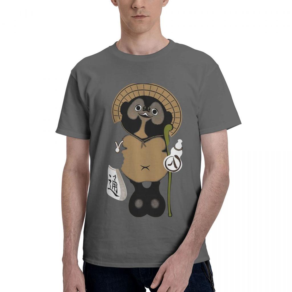 Unique Tanuki Print 100 Cotton Casual Breathable Confortable Top Funny Mens TShirt Men TShirt