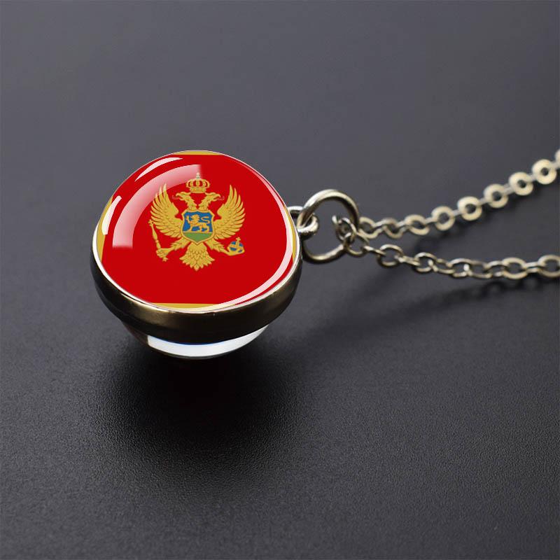 Countries Flag Glass Ball Necklace Russia France Spain UK Italy Poland Ukraine Flag Pendant Necklace Travel Gift