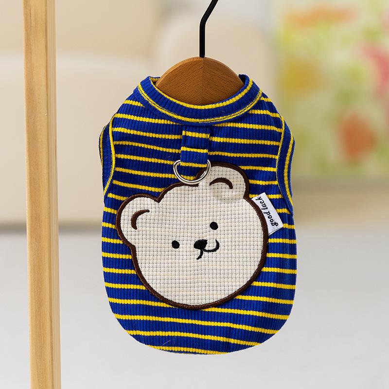 Dünne atmungsaktive Mesh-Weste mittelgroßer und kleiner Hund Teddy als Bär Katze Frühling und Sommer Haustierkleidung Welpenhundkleidung