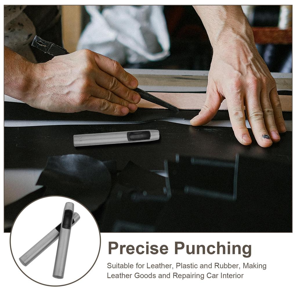 2Pcs Hole Punch Set 8Mm Round Hollow Punch Tool for Belt Watch Strap Bag Making Craft DIY Rubber Canvas