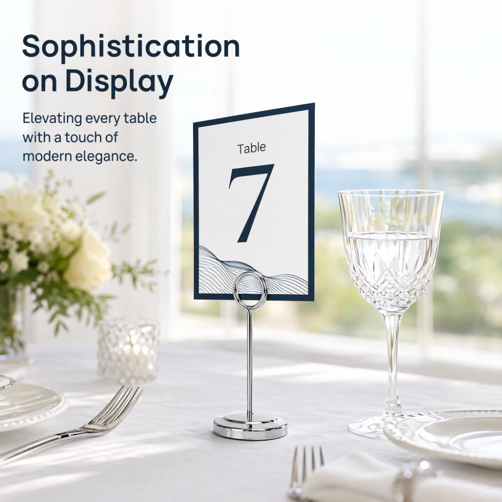 Stainless Steel Table Number Holder Fade Resistant Table Sign Stand Hotel Restaurant
