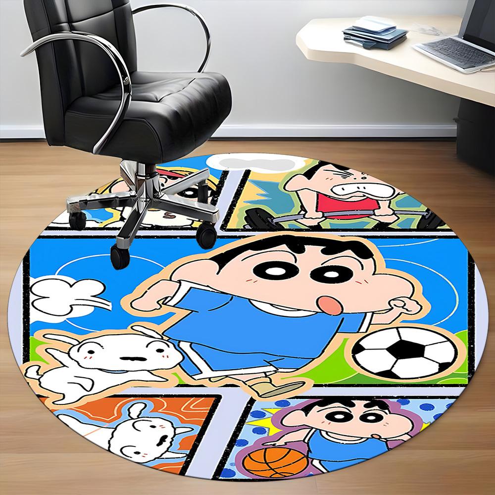 1PC Crayon Shin-chan Office Round Area Rug, Indoor Mat Suitable For Office, Under Office Chairs Bedroom Living Room Home Decor DT1212076