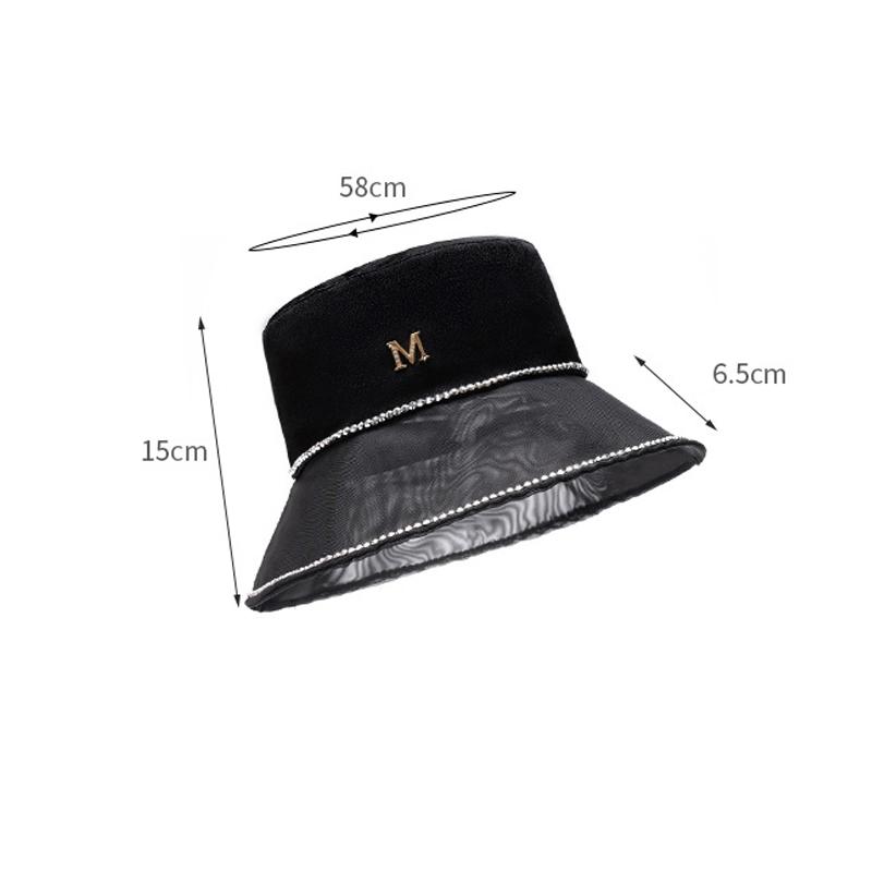 Pearl Fisherman Hat Women's Mesh Big Riding Spring Summer Sunshade Sunscreen Beach Basin Hat