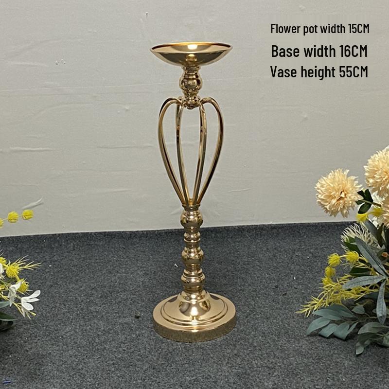 Golden European Iron Art Flower Stand for Wedding Decor and Sign-in Table