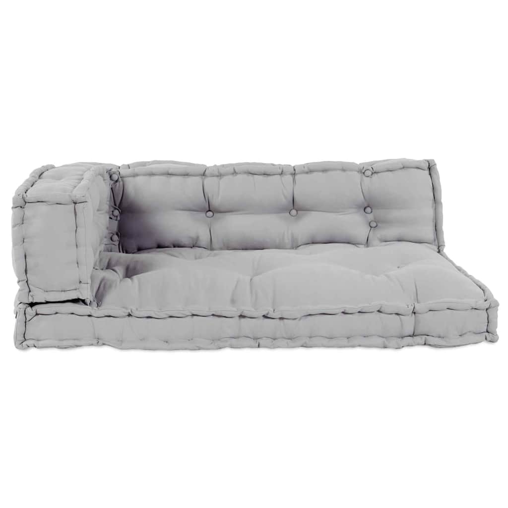 Pallet Sofa Cushion Set 3 Pcs Gray 120 X 80 X 38 Cm Fabric