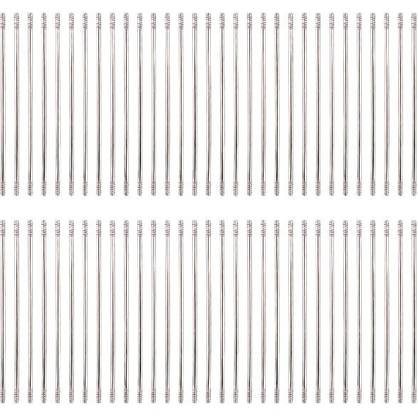 100 pcs Beadable DIY Metal Blank Bar, Rust-Resistance Stainless Steel Beaded Rods Replacement Beadpen Bar Extender Parts Craft Supplies for Beaded 2.83 inch