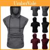 T-shirt con cappuccio da uomo alla moda, maglia a maniche lunghe, canotta con maschera protettiva per abbigliamento sportivo