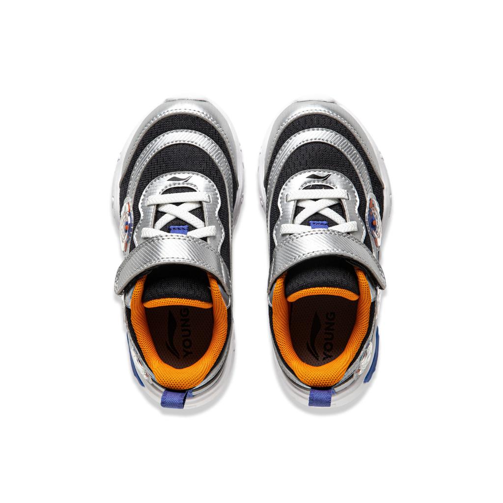 Li Ning Kids Comfortable Shock Absorption Low Top Casual Shoes Kids sneaker Black YKNU074-5