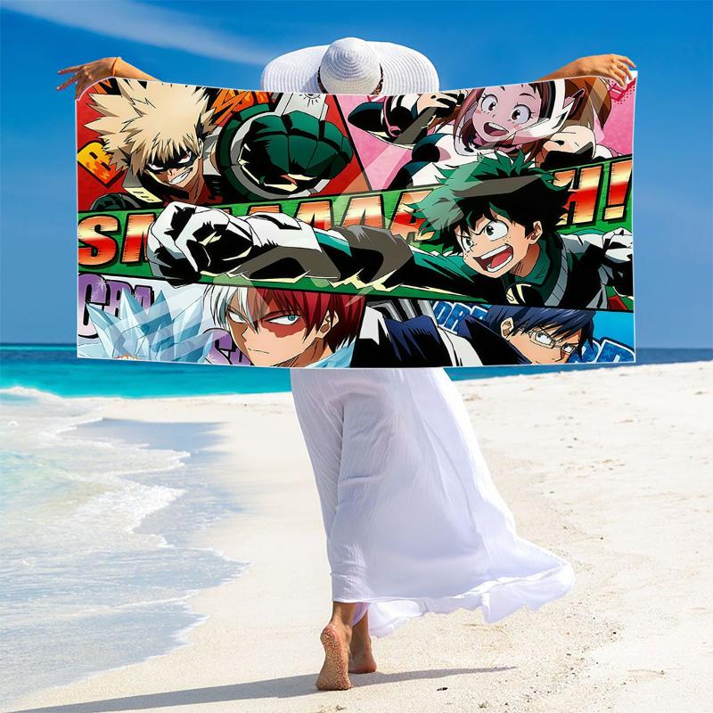 My Hero Academia Print Beach Towel, Large Soft Quick Dry Towel for Beach Camping Swimming