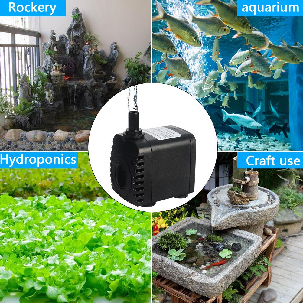 Classic 600L/H 8W Submersible Water Pump for Aquarium Tabletop Fountains Pond Water Gardens and Hydroponic Systems with 2 Nozzles AC110V