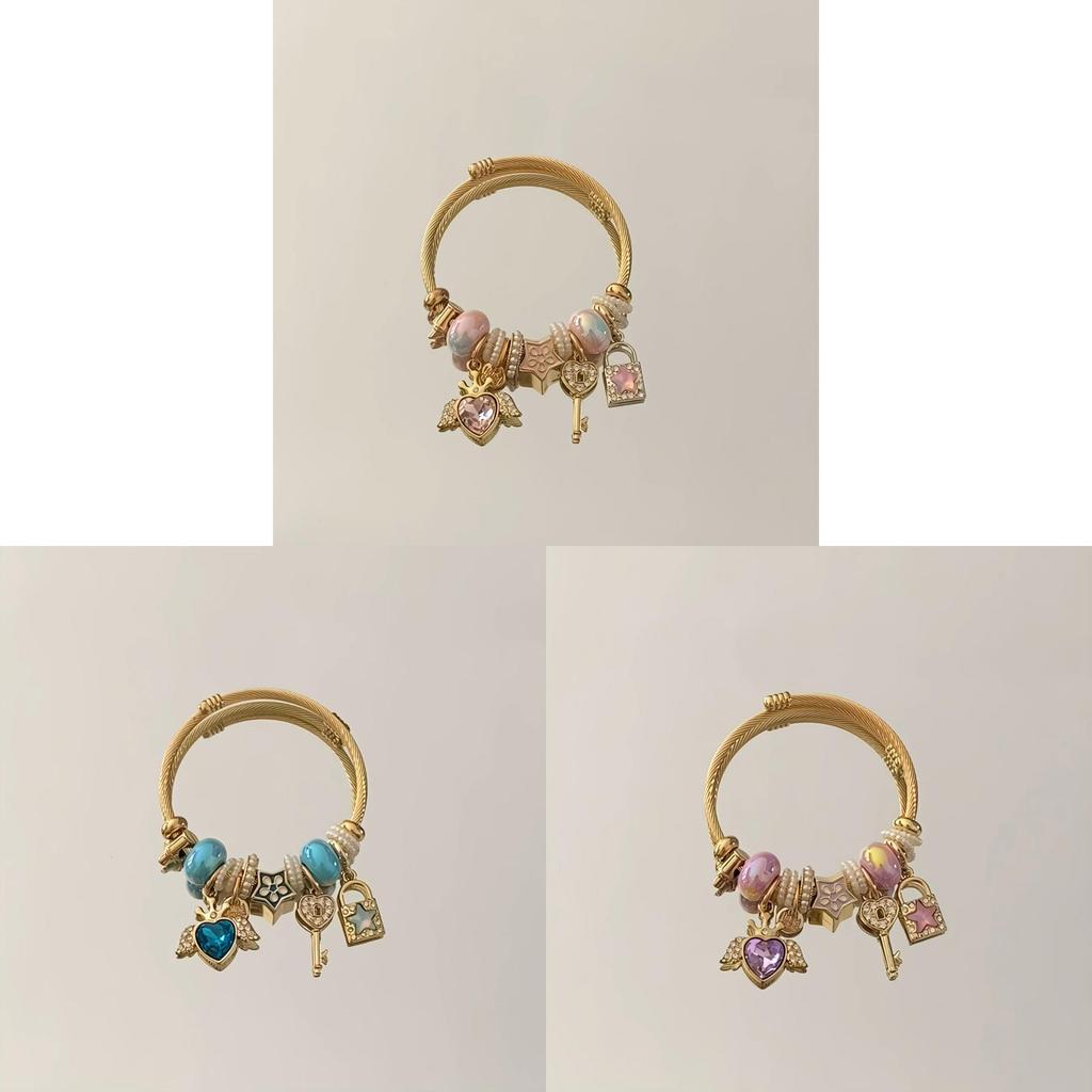 Fashion Heart Pendant Bracelet For Women With Stainless Steel And Electroplating For Love Gift