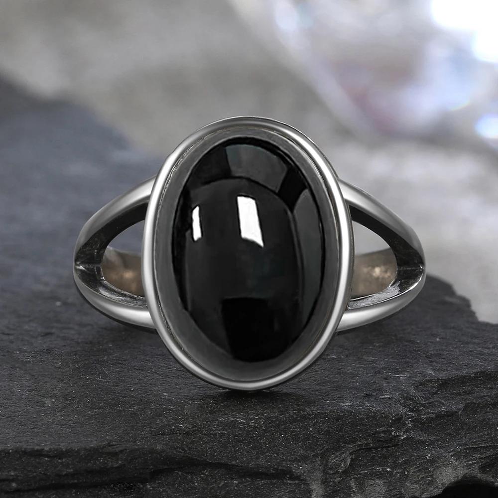 Sterling Silver Ring With Natural 10*14mm Moonstone Rings Oval Large Stone Vintage Fine Jewelry for Women Men