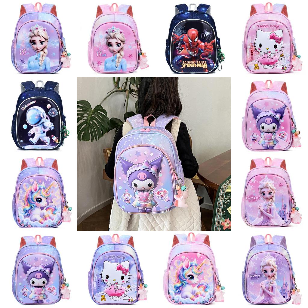 Kuromi Frozen Spider Man Childrens Cartoon Cute Backpack With Oxford Cloth Material For Kindergarten Kids