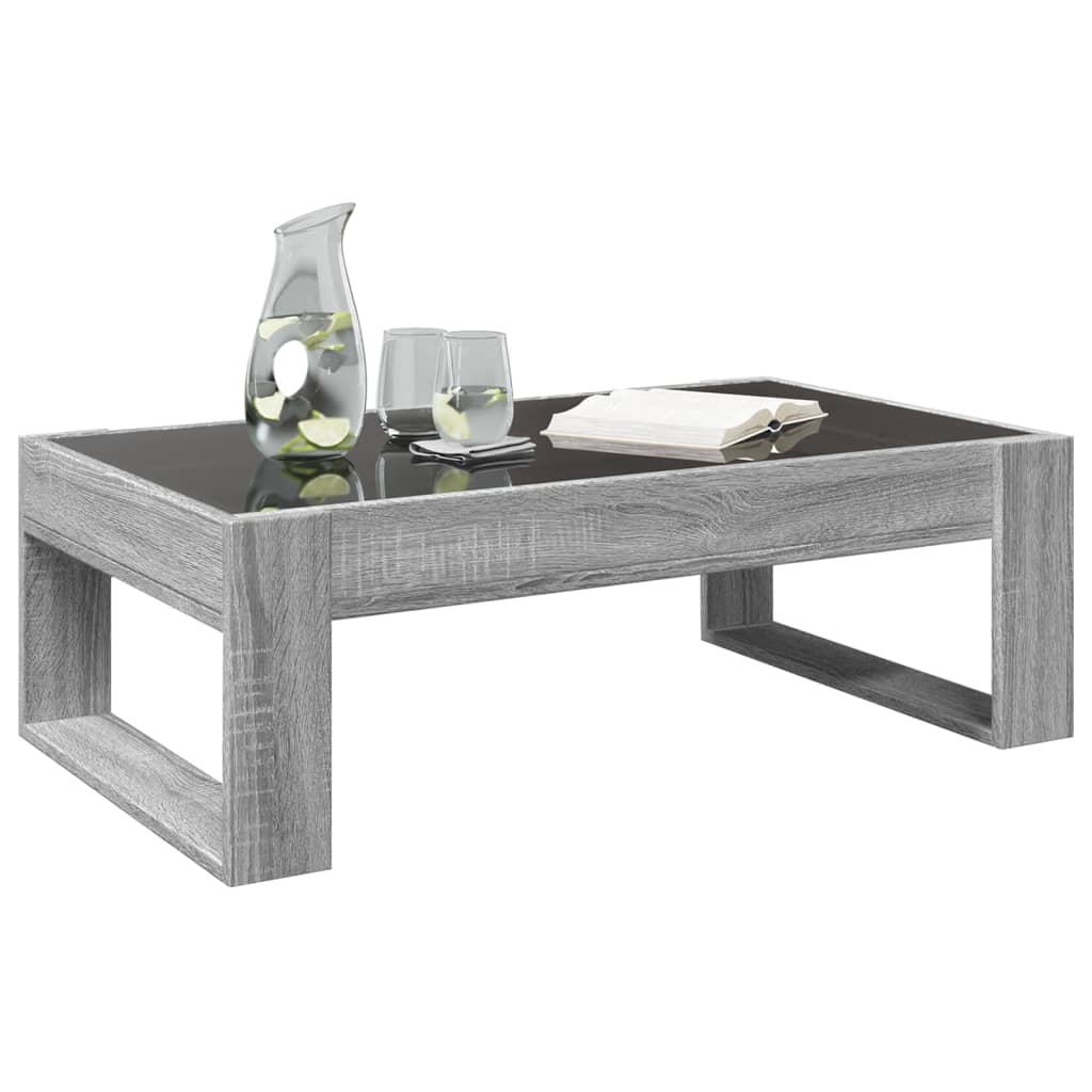 Infinity LED Coffee Table In Grey Sonoma 90 X 53 X 30 Cm