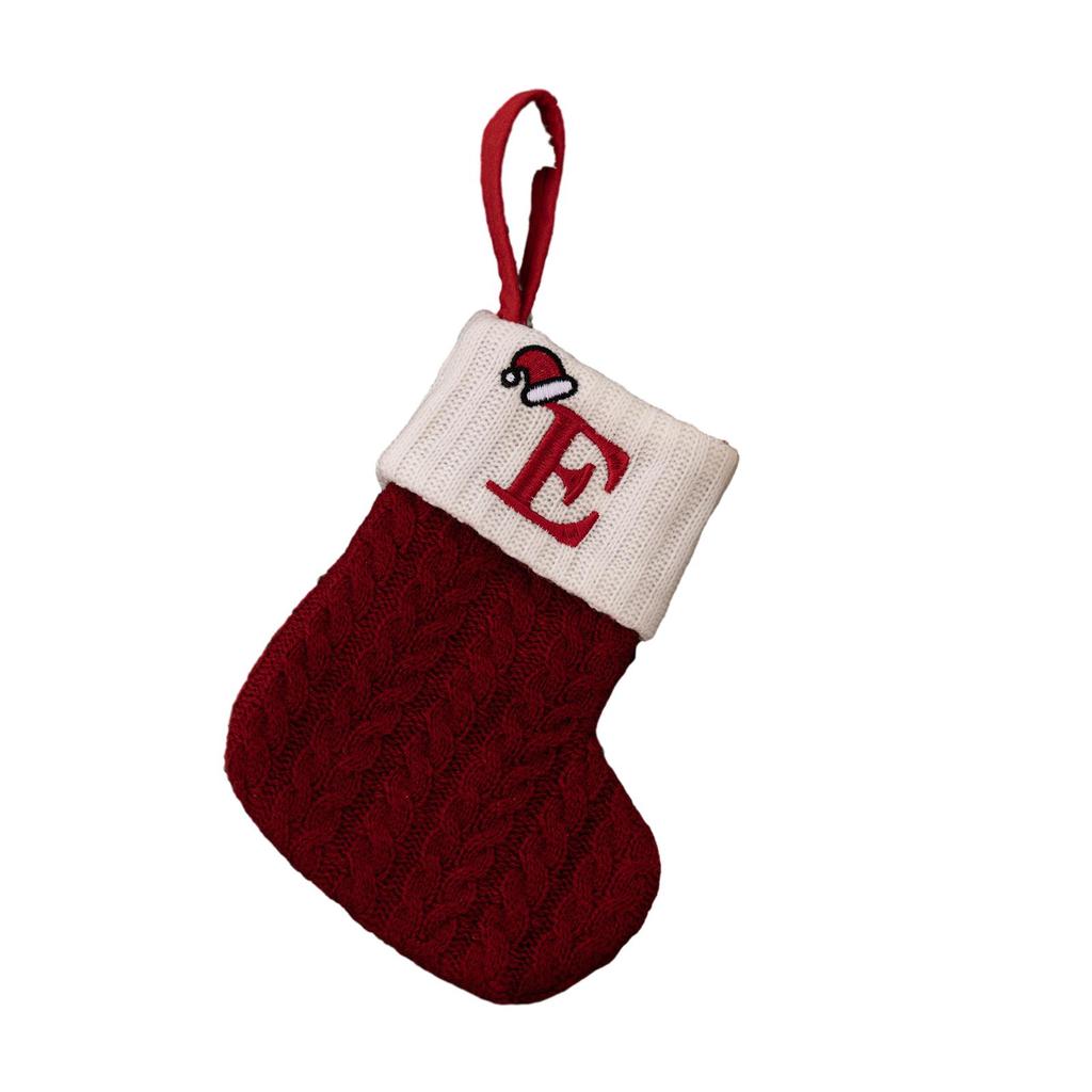High Quality Christmas Stocking Socks Christmas Tree Decorating Hanging Knitted Knitting Ornament Red Stocking