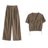 European Casual Fashion Suit Women's Summer New Lazy Loose Wide-leg Pants Two-piece Set