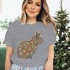 Womens Christmas Tshirt Funny Capybaras Lights Design Festive Crew Neck Girls Clothing Merry Christmas Capybara Cartoon Tshirt