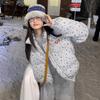 New Floral Short Cotton-padded Clothes for Women, Sweet Cotton-padded Jackets In Winter, Thickened Design Sense, Warm Jacket Tide