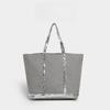 Neue Canvas Pailletten Große Kapazität Tragetasche mit Farbblock Retro Schulter- und Crossbody-Stil