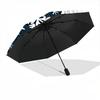 1pcOwl Winter Snowflake Automatic Folding Umbrella with 8 Bones, Portable 3-Fold Collapsible Compact Design On-the-Go Essential, Casual Outd