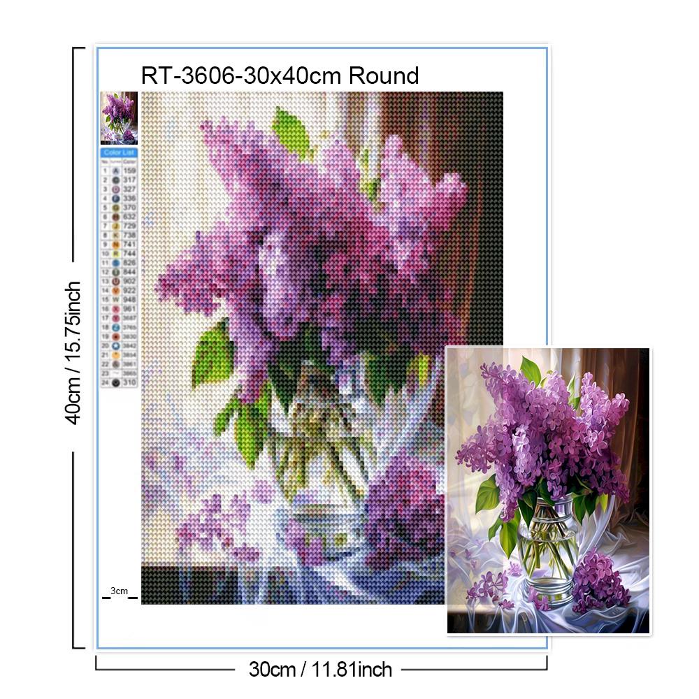 Kwiaty Krajobraz Malowanie Diamentami Wisteria 5D Pełne Wiertło Haft Diamentowy DIY Mozaika Haft Krzyżykowy Art Dekoracja Domu Prezent