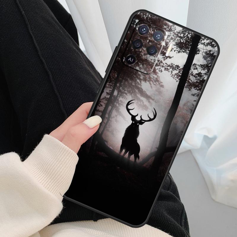Deer Reindeer Animal Case For Oppo A54 A74 A94 A18 A57 A17 A77 A38 A58 A78 A98 A80 A60 A40 A96 A76 A16 A15 A5 Pro